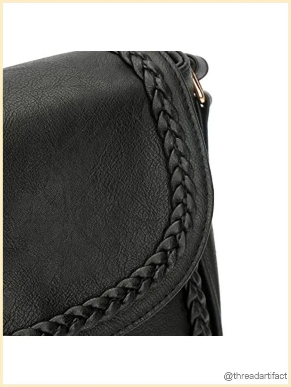 Casual Flap Saddle Crossbody Bag with Tassel Faux Leather
